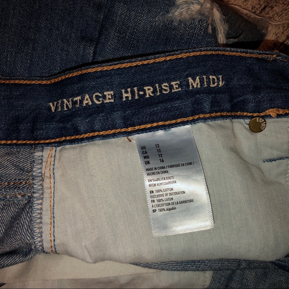 NWT | AEO Distressed Hi-Rise Festival Midi Shorts - Picture 5 of 8